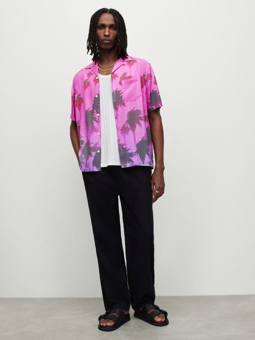 All Saints Islands Short Sleeve Button-Up Camp Shirt